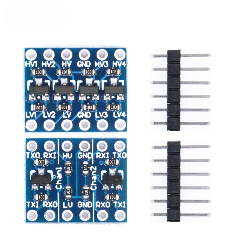 Level Shifter 3.3V - 1個入り、2/4チャンネル、IIC/I2Cロジックレベル変換器、双方向モジュール、3.3Vから5Vへの変換、Arduino用。