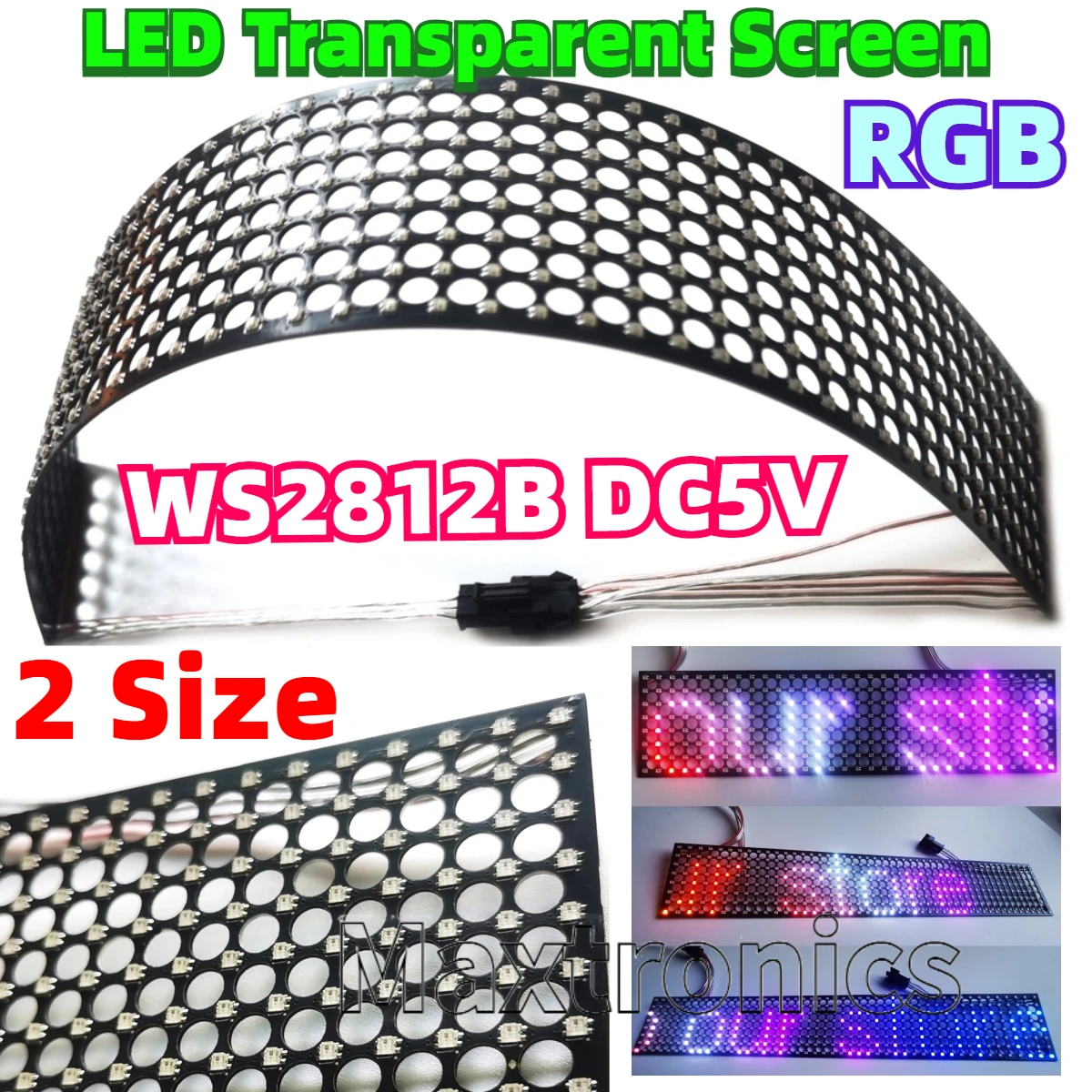 Rgb Led Matrix 8X8 - WS2812B LED 透明スクリーンフルカラー RGB 256/384 ピクセルドットマトリックス