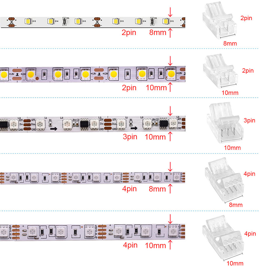 5 個 LED ストリップライトコネクタ RGB 2/3/4 - Rgb Led Matrix 8X8 のレビューと価格