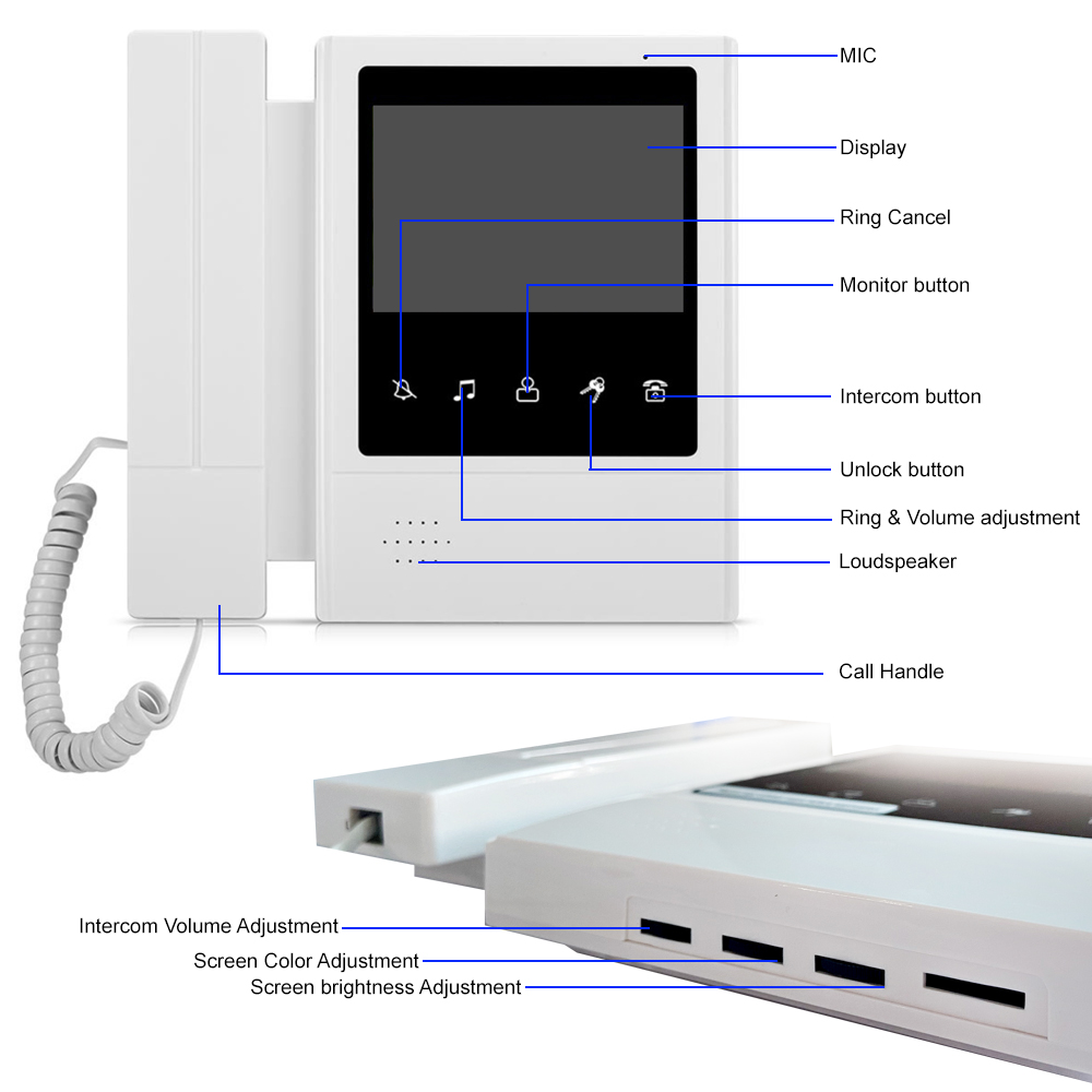 4.3 インチ LCD ビデオインターホンシステム ホームサ - Smart Doorbell Wired のレビューと価格