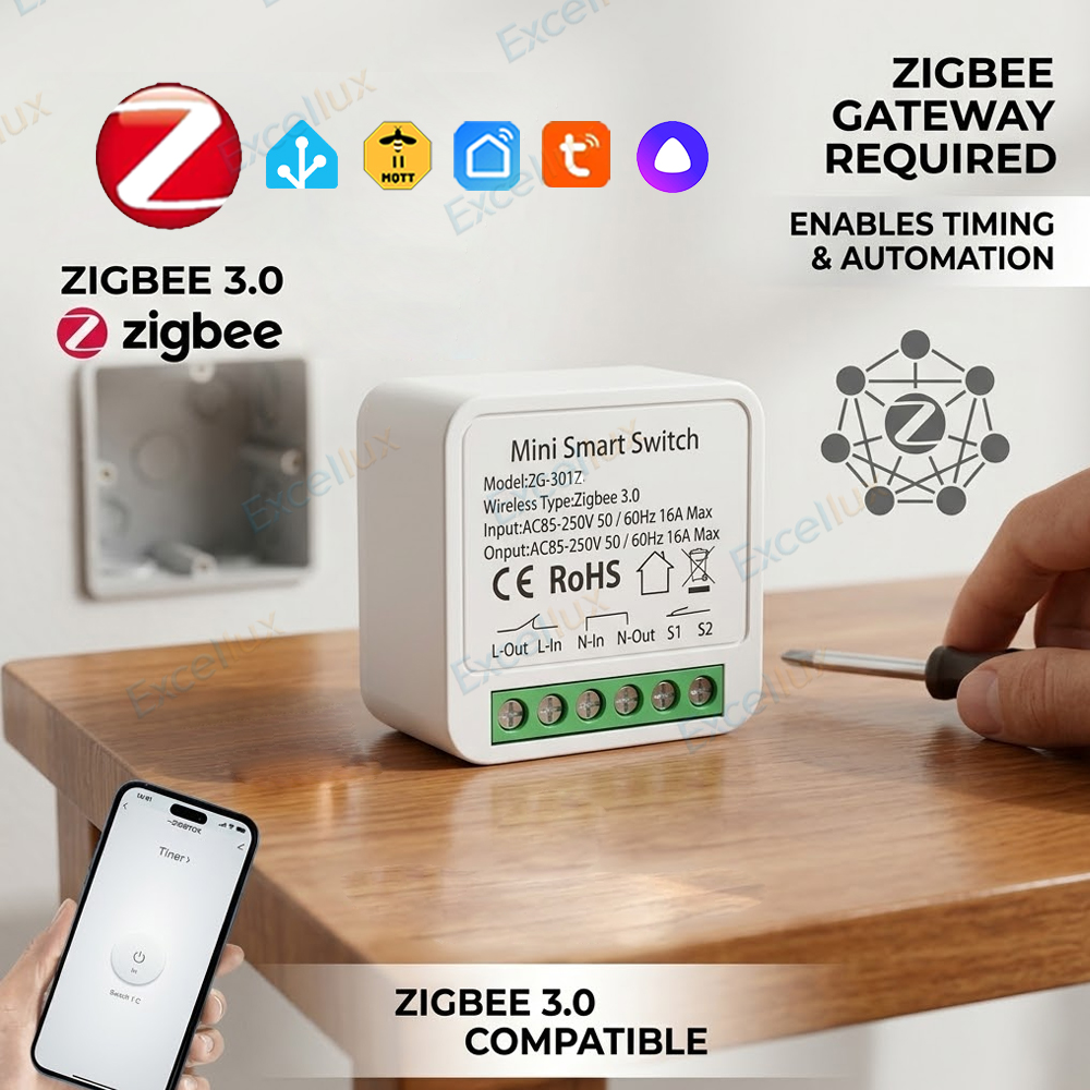 16A Zigbee 3.0 ミニスマートDIYスイッチ 2 - Diy Home Automation Controller のレビューと価格