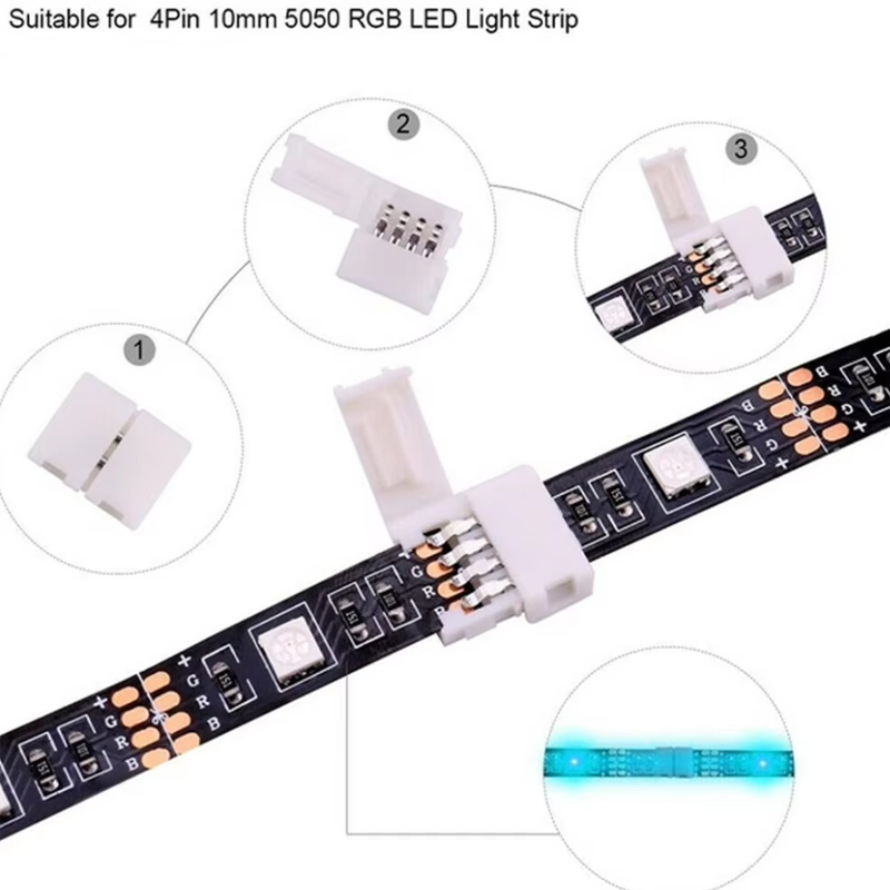 5 個 4PIN 8mm LED コネクタ L 字型 8mm - Rgb Led Matrix 8X8 のレビューと価格