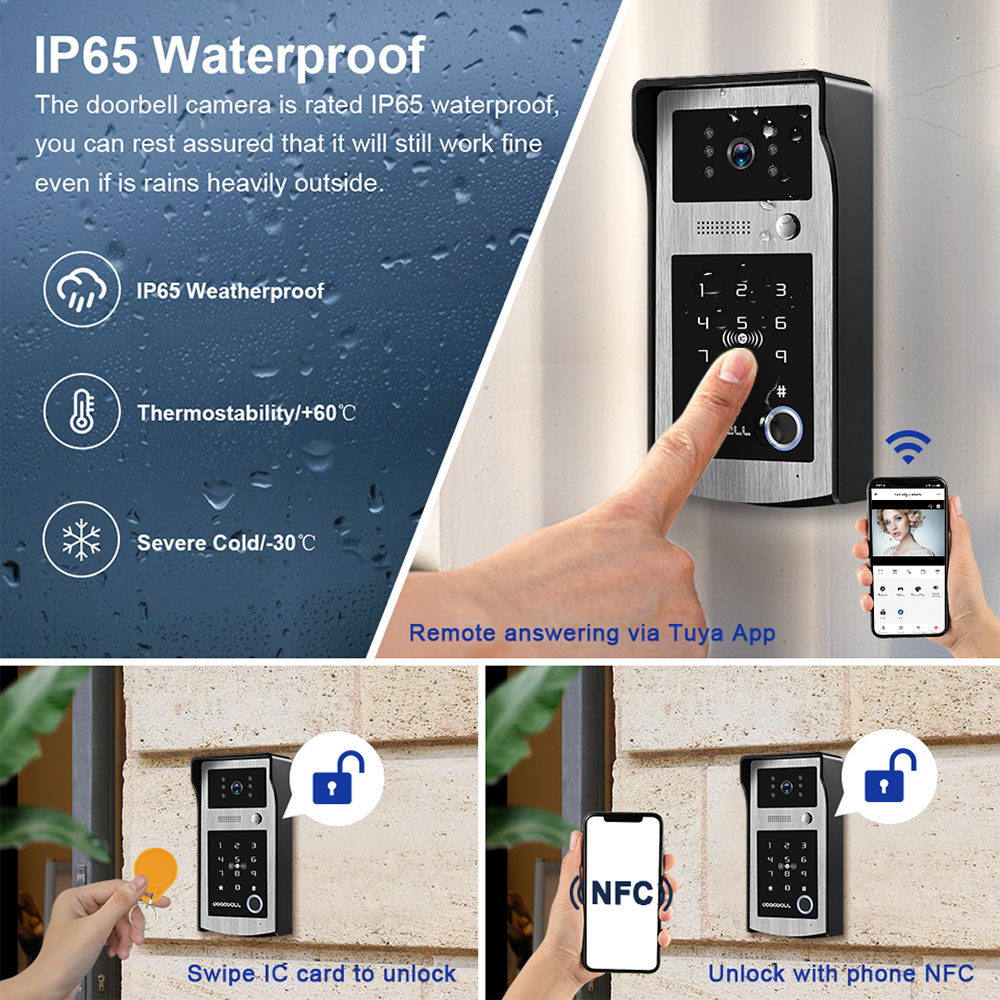Tuya 5G Wifi ビデオドアホンインターホンシステム - Smart Doorbell Wired のレビューと価格