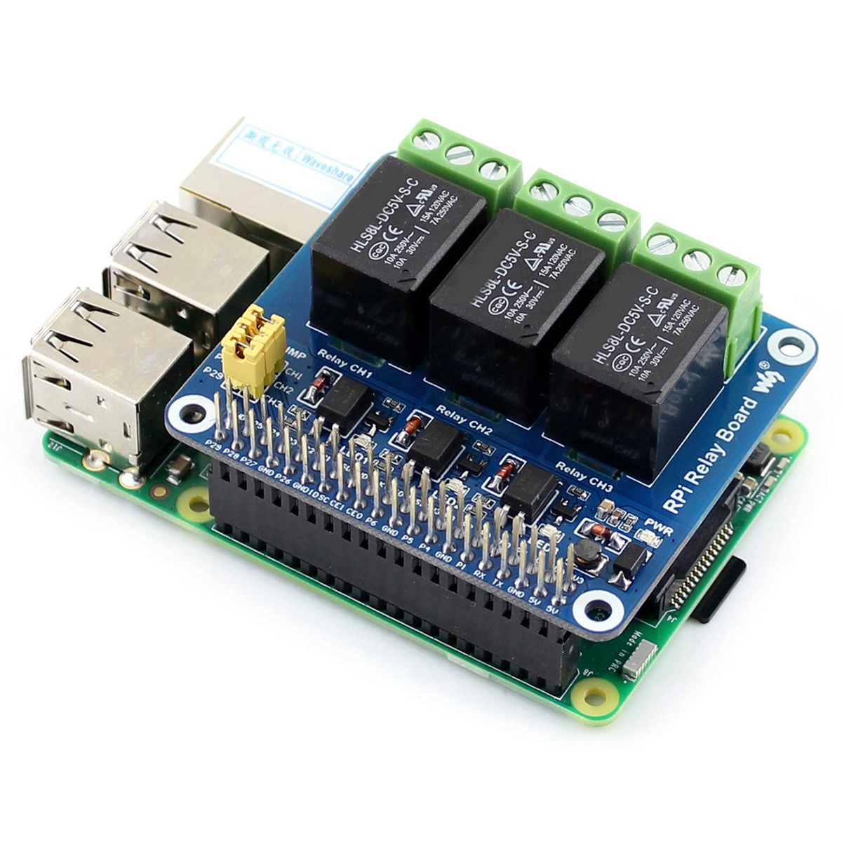 Waveshare 5V 3チャンネルリレーモジュール拡張ボ - Pi Zero W Board のレビューと価格
