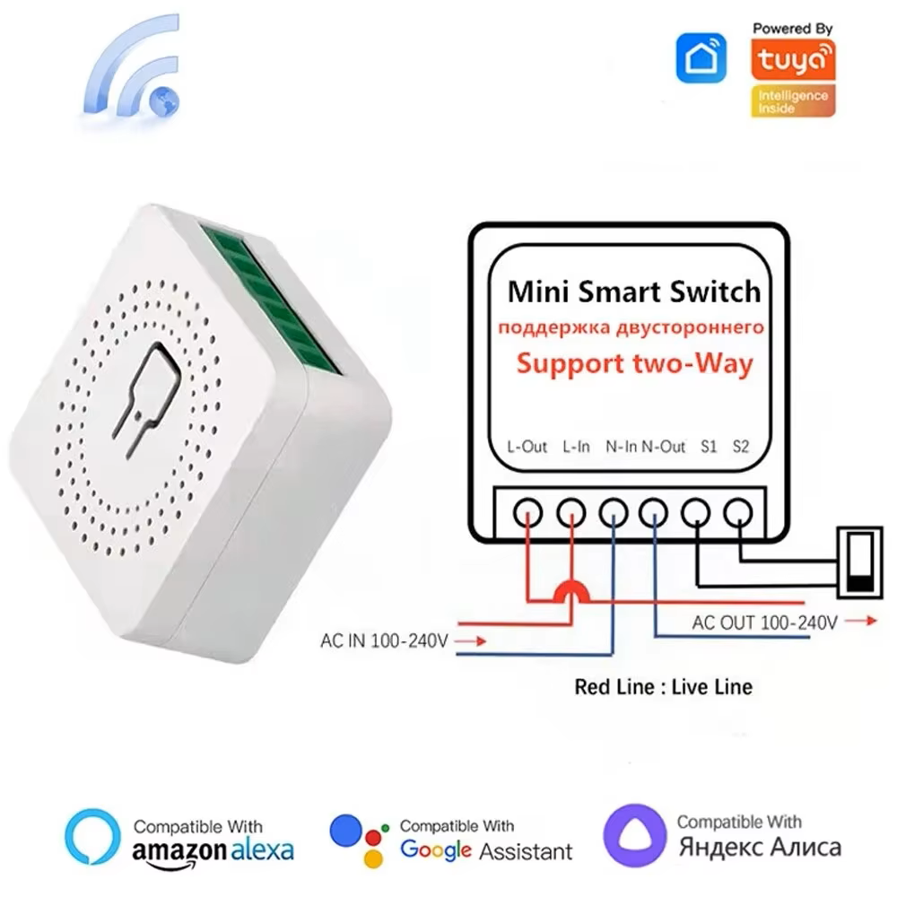 16A Wi-Fi対応スマートスイッチ、2回路DIYライトス - Diy Home Automation Controller のレビューと価格